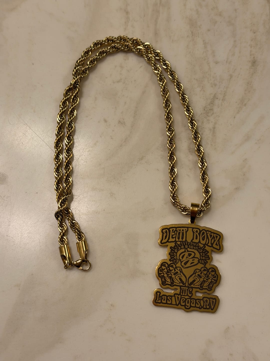 Customer photo review of Custom Logo Engraved Photo Pendant Necklace