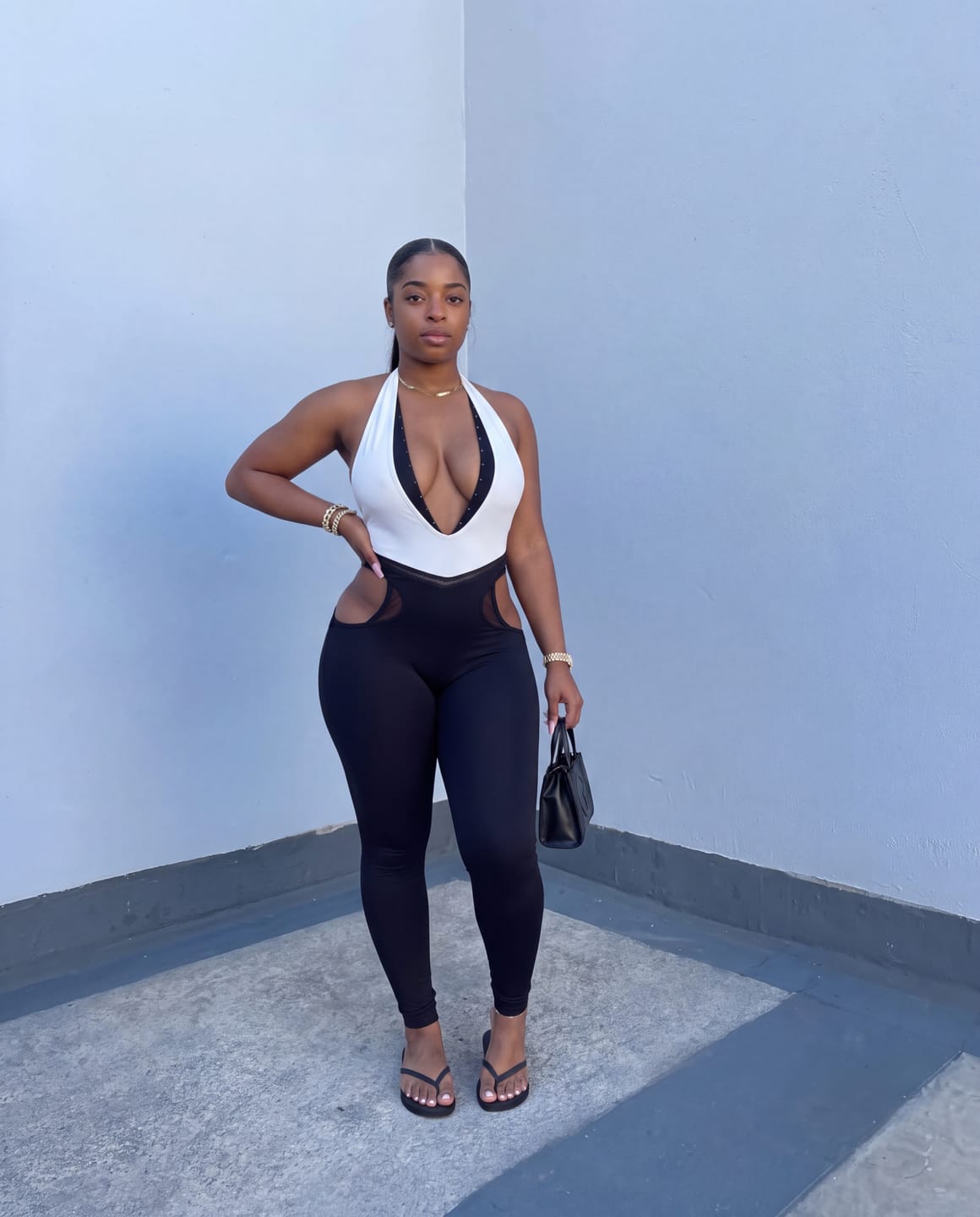 Customer photo review of Monochrome Plunge Cutout Duo