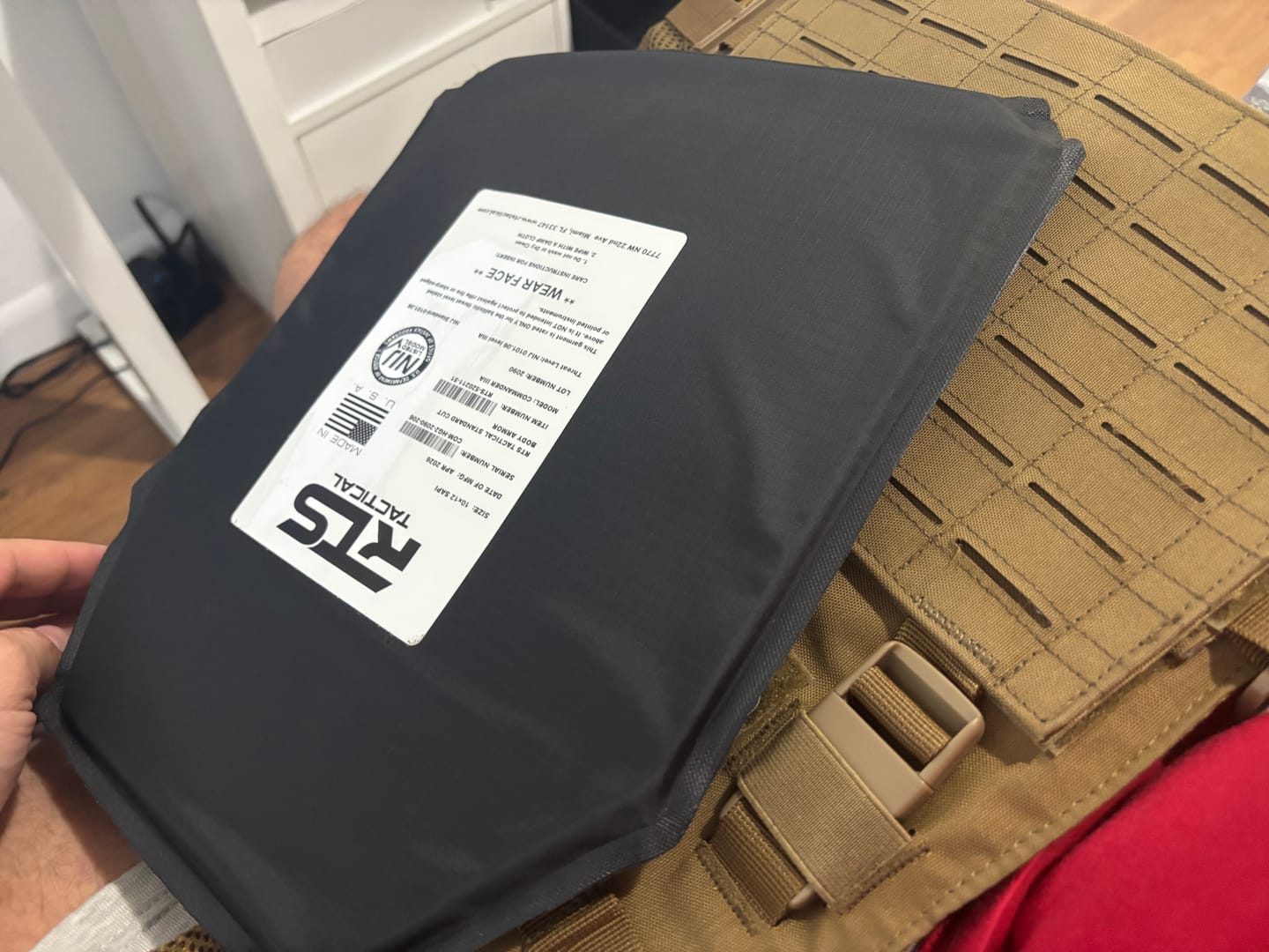 Customer photo review of RTS Tactical Commander Soft Armor NIJ 0101.06 Level IIIA (HG2) Insert - 10 X 12