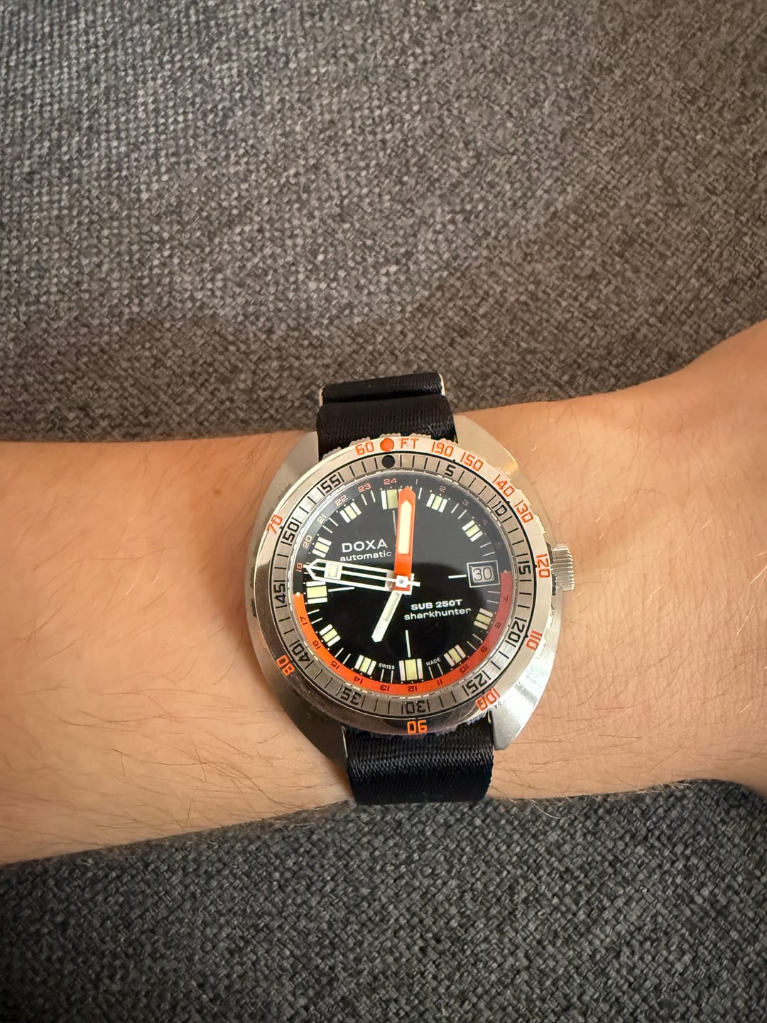 Customer photo review of Black Premium Nylon Watch Strap
