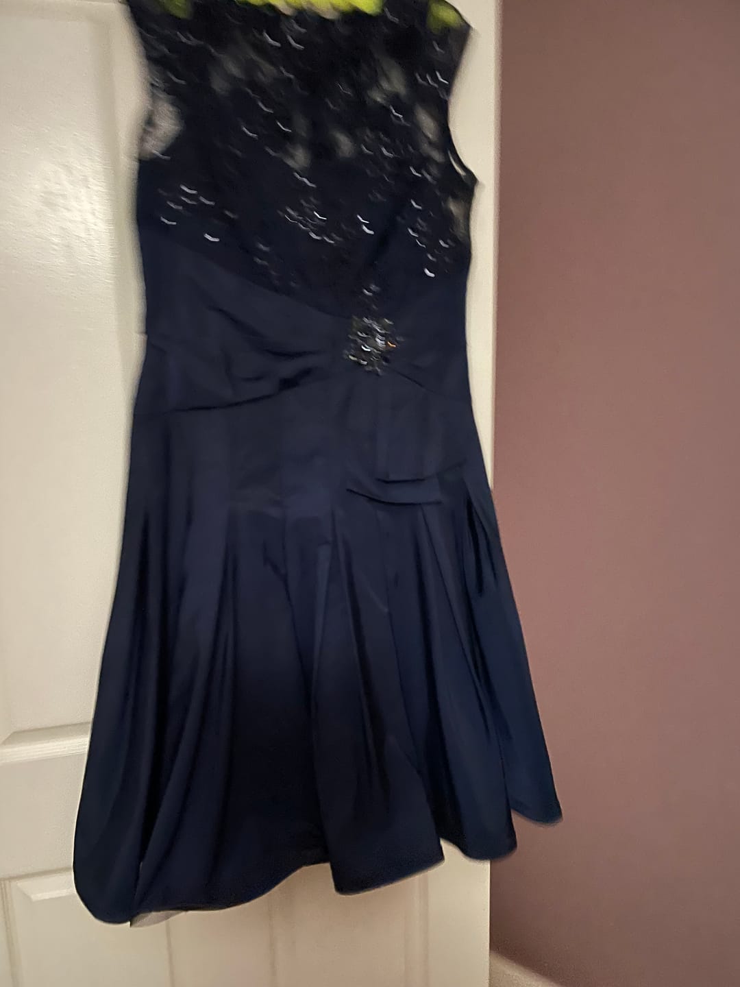 Customer photo review of Anthea Crawford Elegant Embellished Pleated Midi Dress Size 14
