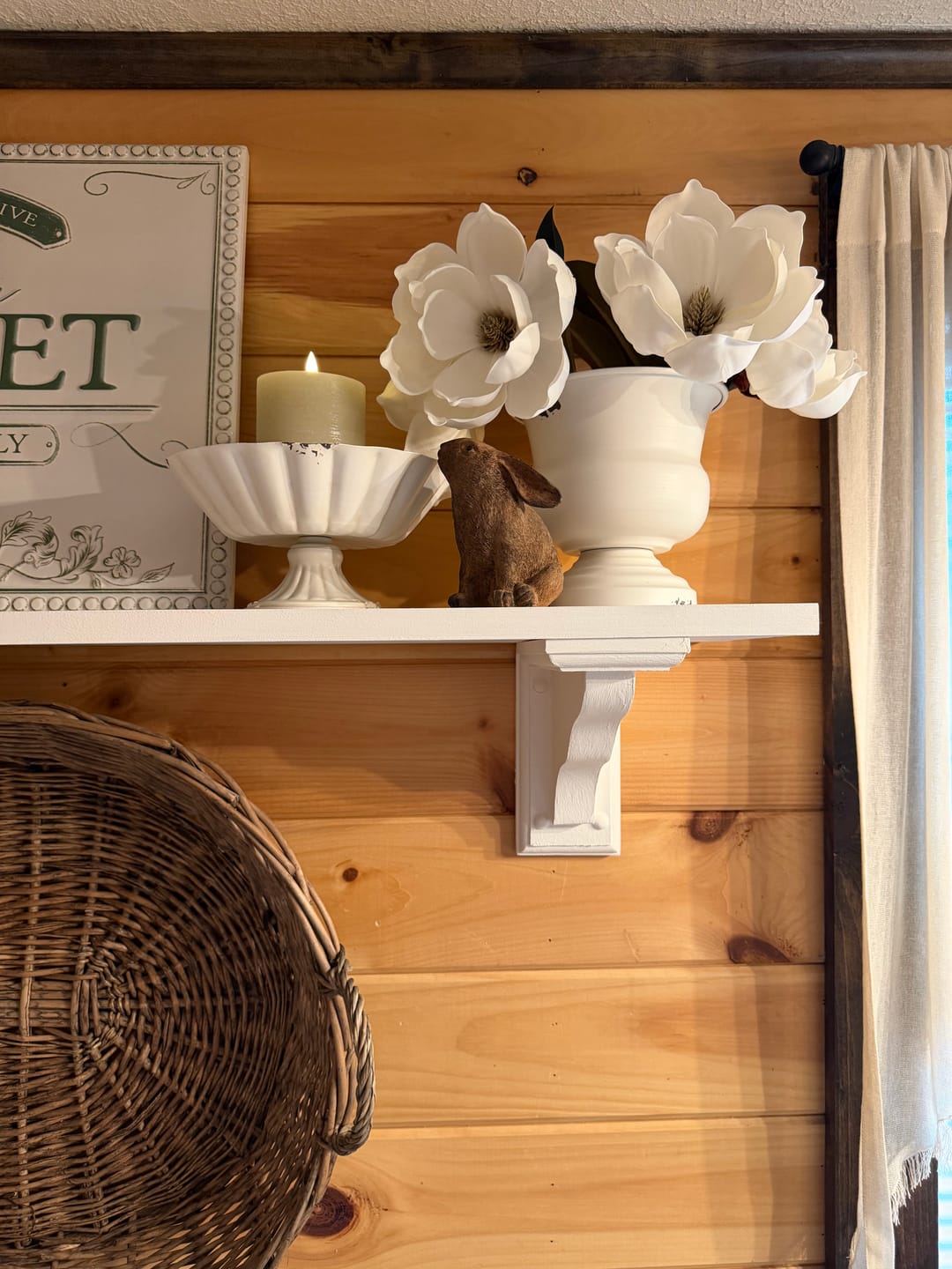 Customer photo review of Beige Textured Flameless Pillar