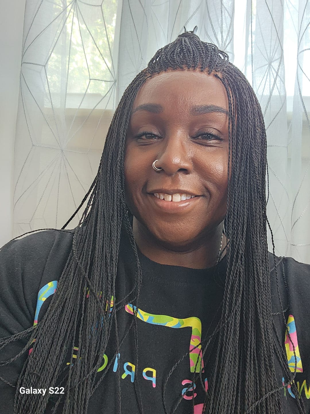 Customer photo review of Mica - 26" & 36" Pre Bleached Swiss HD Full Lace Knotless Micro Senegalese Twist Wig 799 Strands