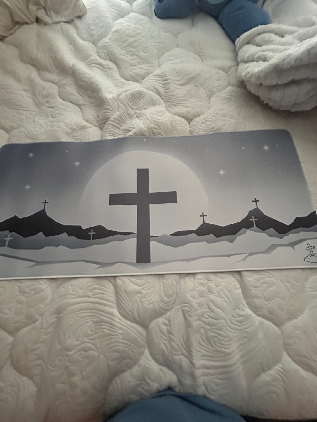 Customer photo review of Cross White Mousepad