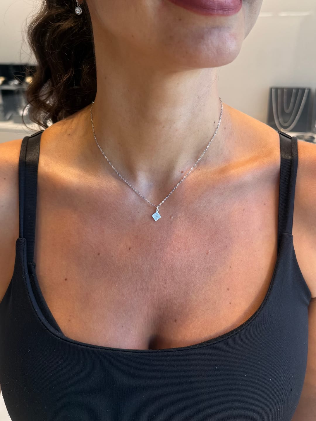 Customer photo review of Rhombus Necklace