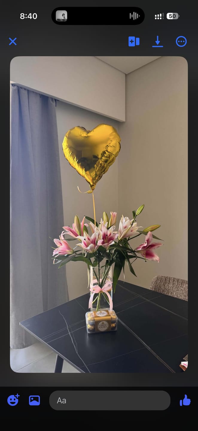 Customer photo review of Gold Love Heart Balloon