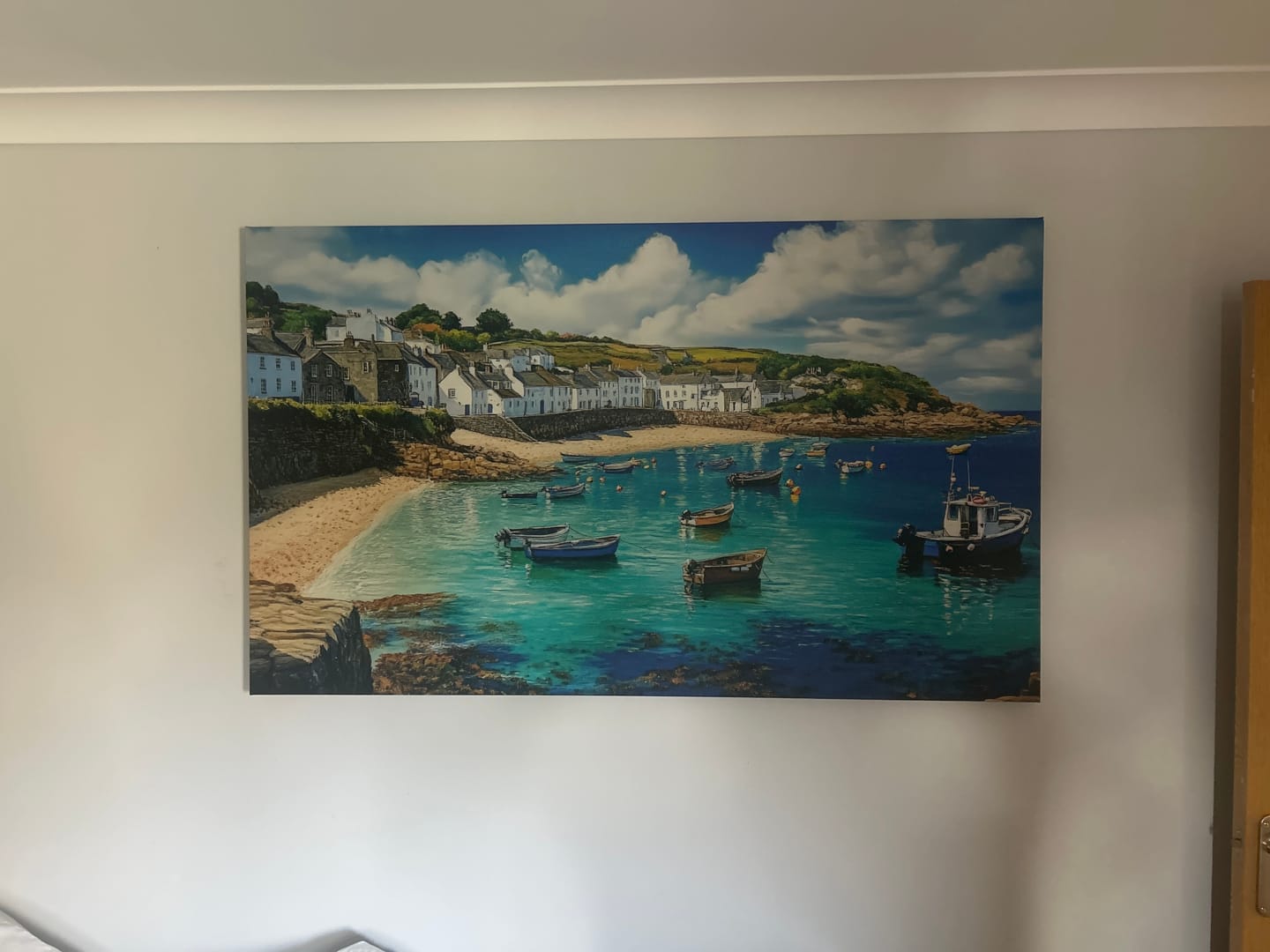 Customer photo review of Cornwall Coastal Village Canvas Print