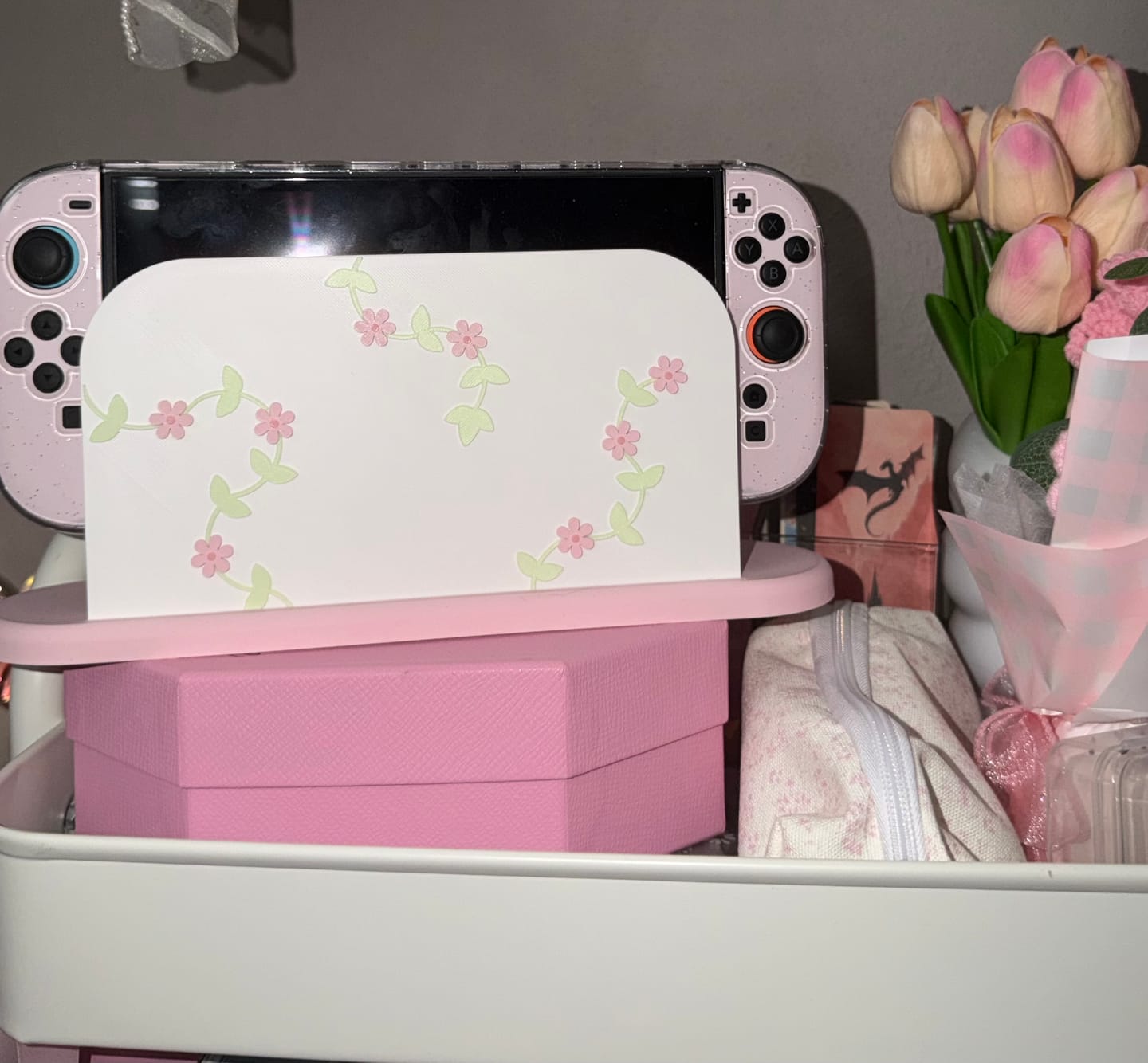 Customer photo review of Pastel Ivy Dock Cover for Nintendo Switch 2 – Original Faceplate Design