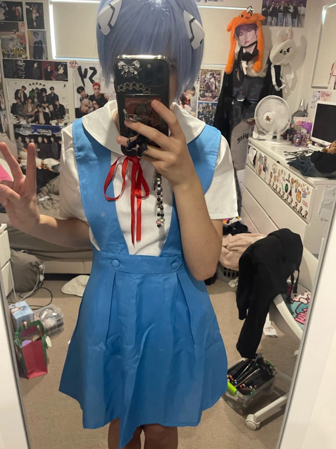 Customer photo review of Evangelion Rei Ayanami & Asuka School Uniform Cosplay Set
