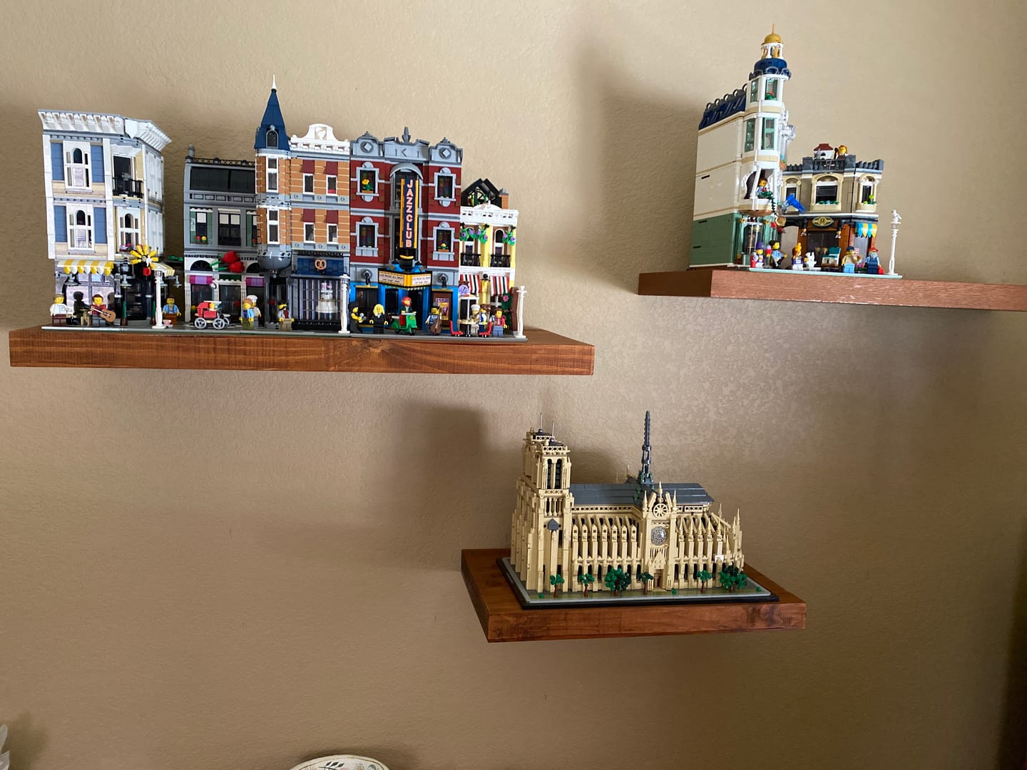 Customer photo review of Unstained Hardwood Floating Shelves (Ready To Stain)