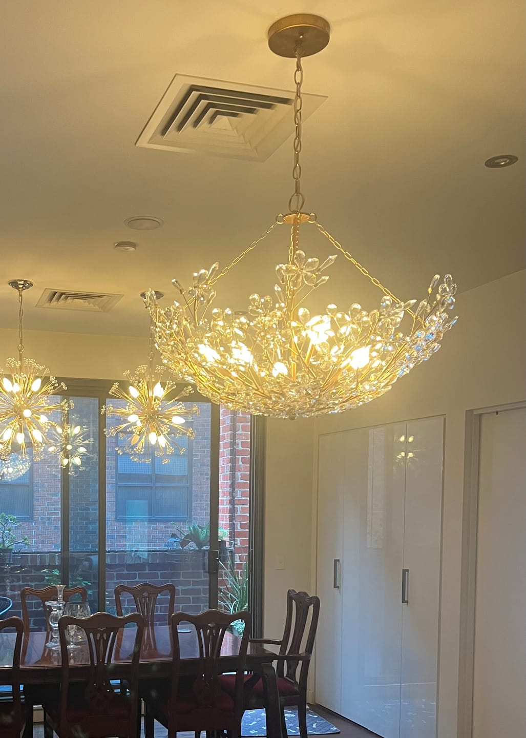 Customer photo review of Vintage Luxury 6-Light Gold Basin Floral Basket Crystal Chandelier