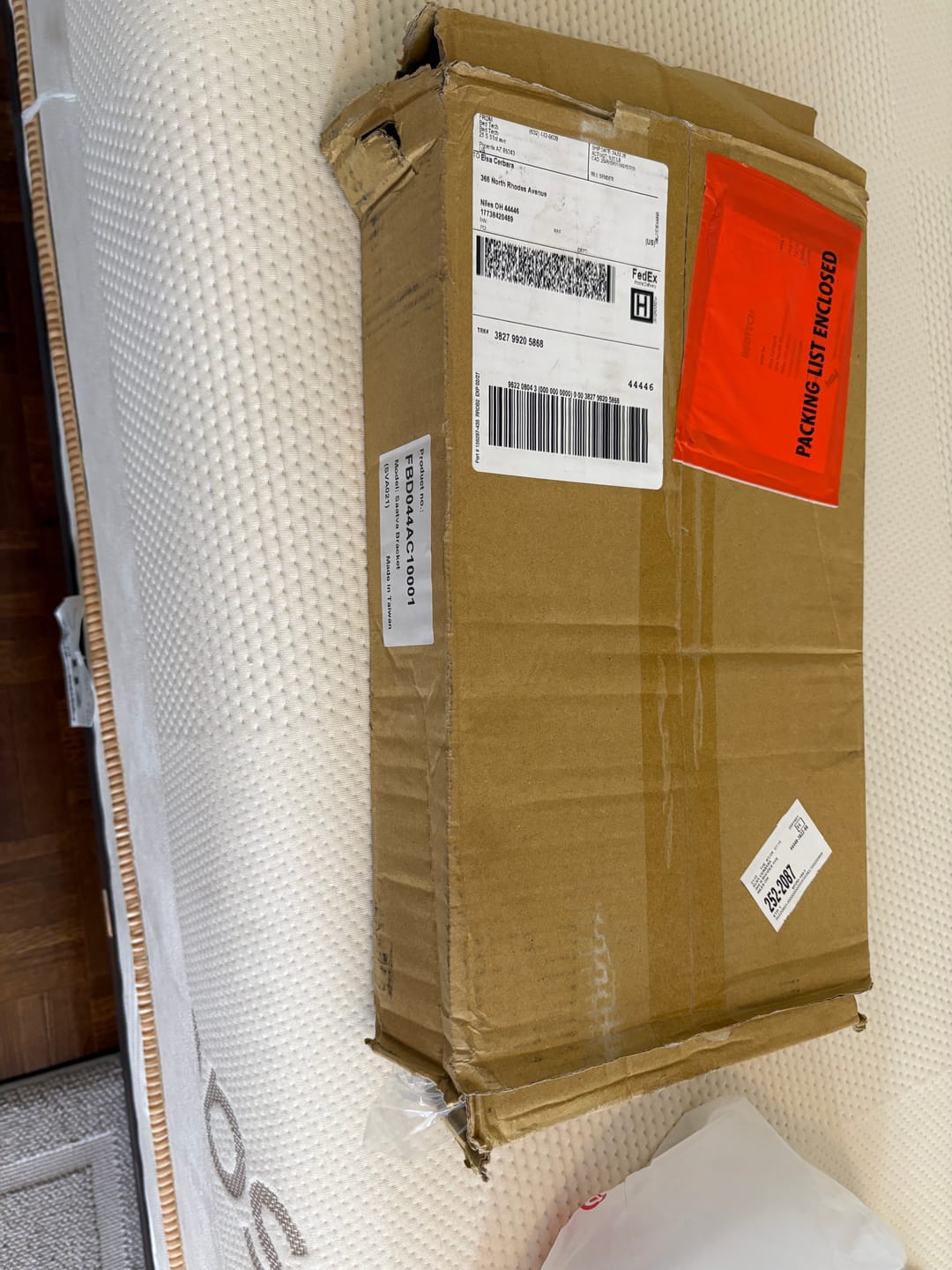 Customer photo review of Saatva Headboard Brackets