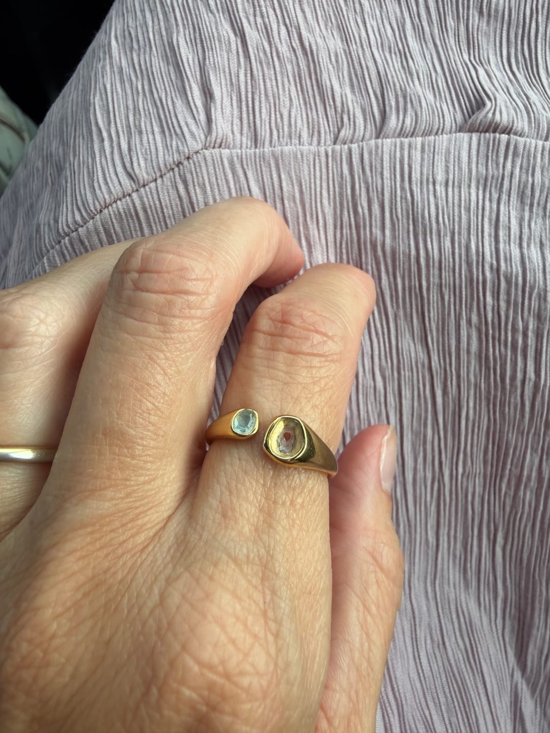 Customer photo review of Vintage Aquamarine Wrap Ring