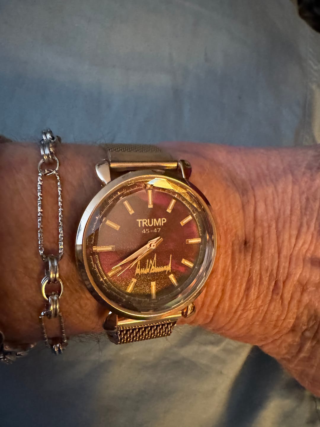 Customer photo review of TRUMP 45-47 Watch 2026 Luxury Gold – Galaxy Purple Dial – Gold Watch for Women