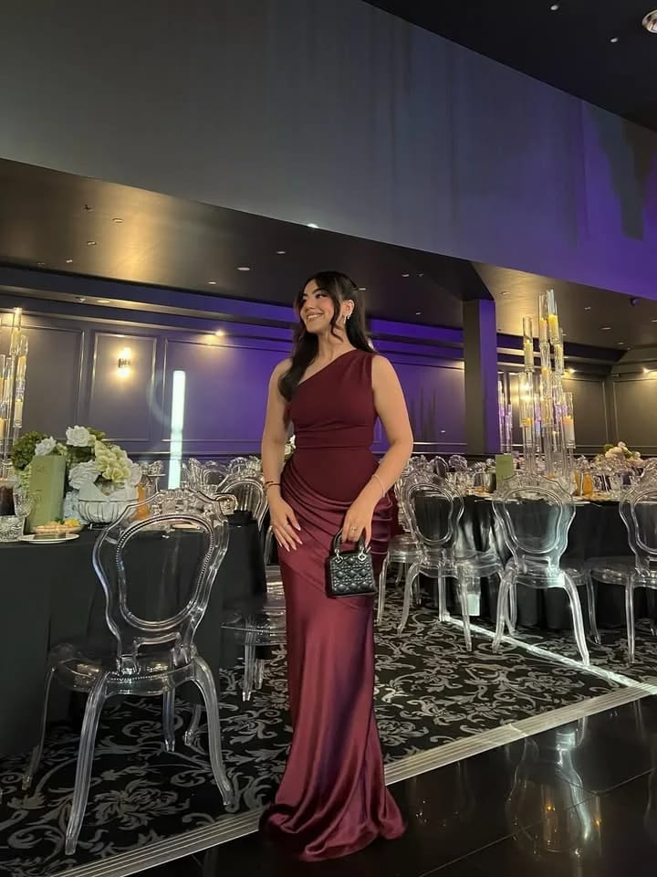 Customer photo review of Jasmine One-Shoulder Maxi Dress