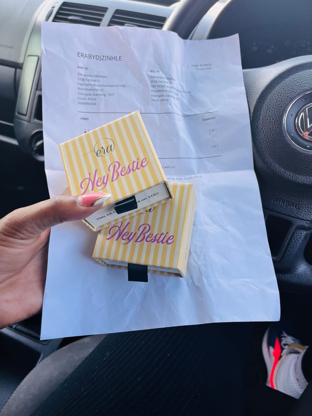 Customer photo review of Gold Era Logo Studs