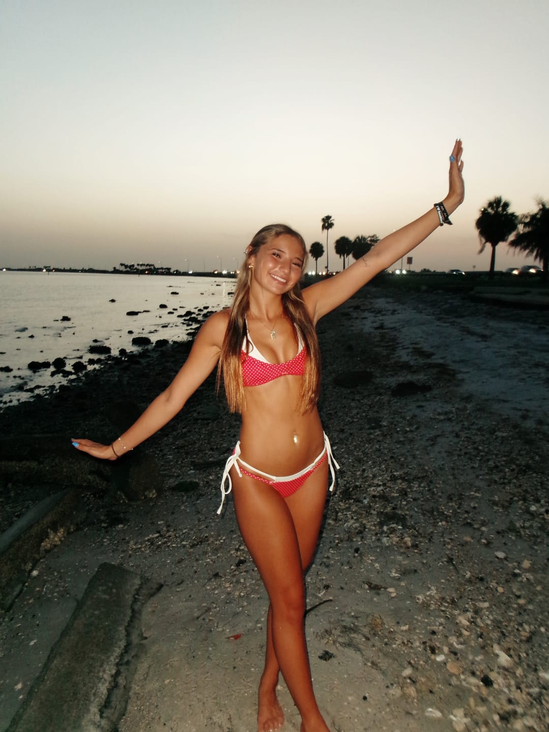 Customer photo review of Seamolly Polka Dot Print Tie Side Double Layer Bikini Set