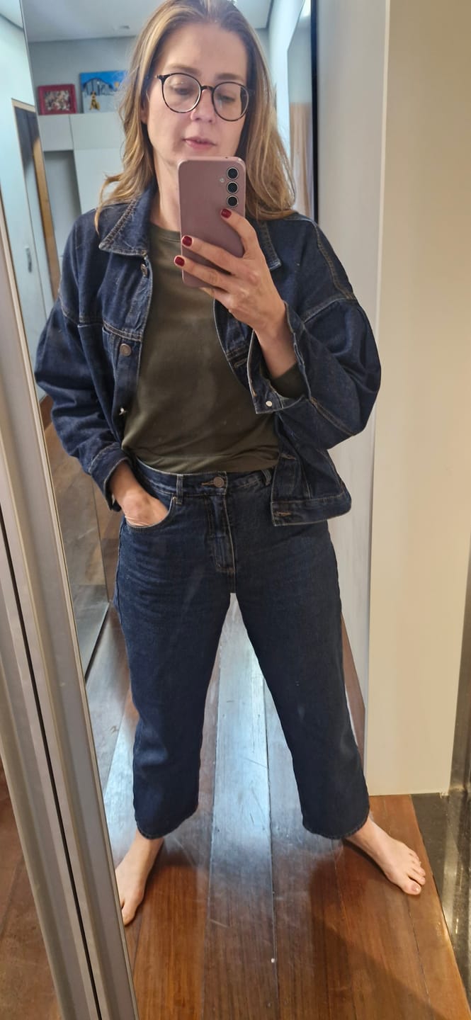 Customer photo review of Jaqueta Jeans Andiroba Azul Escuro