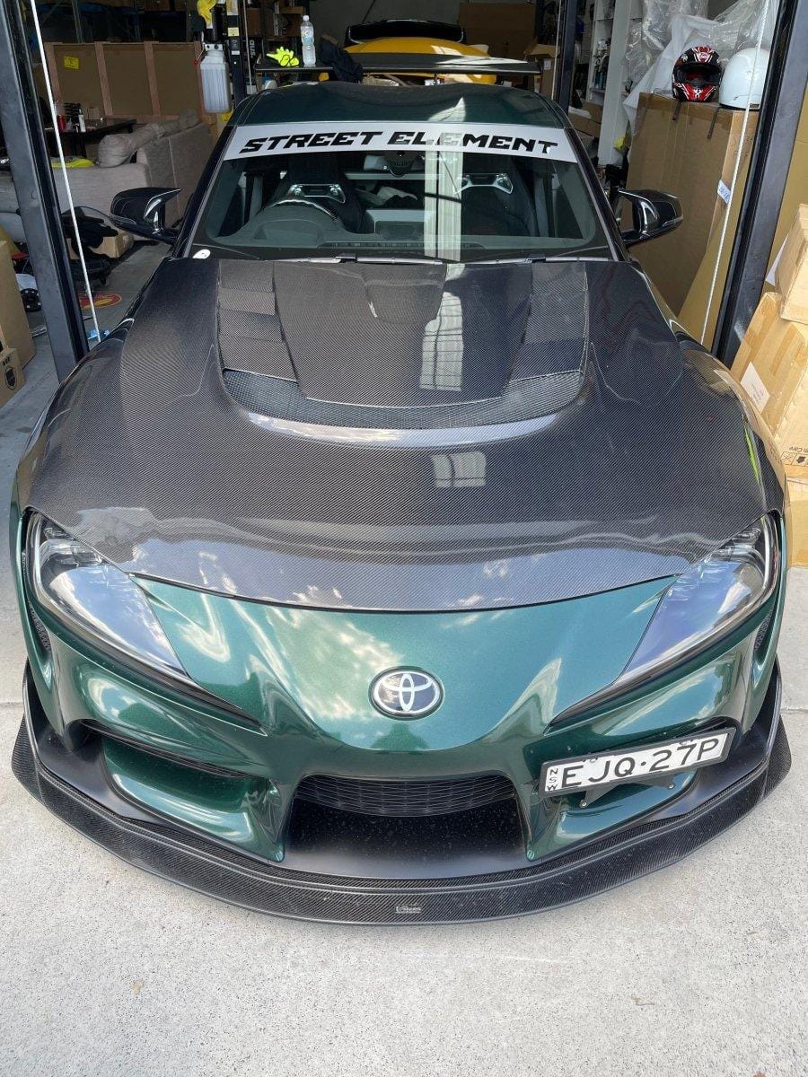 Customer photo review of Toyota Carbon Fiber Varis Style Hood for Supra A90