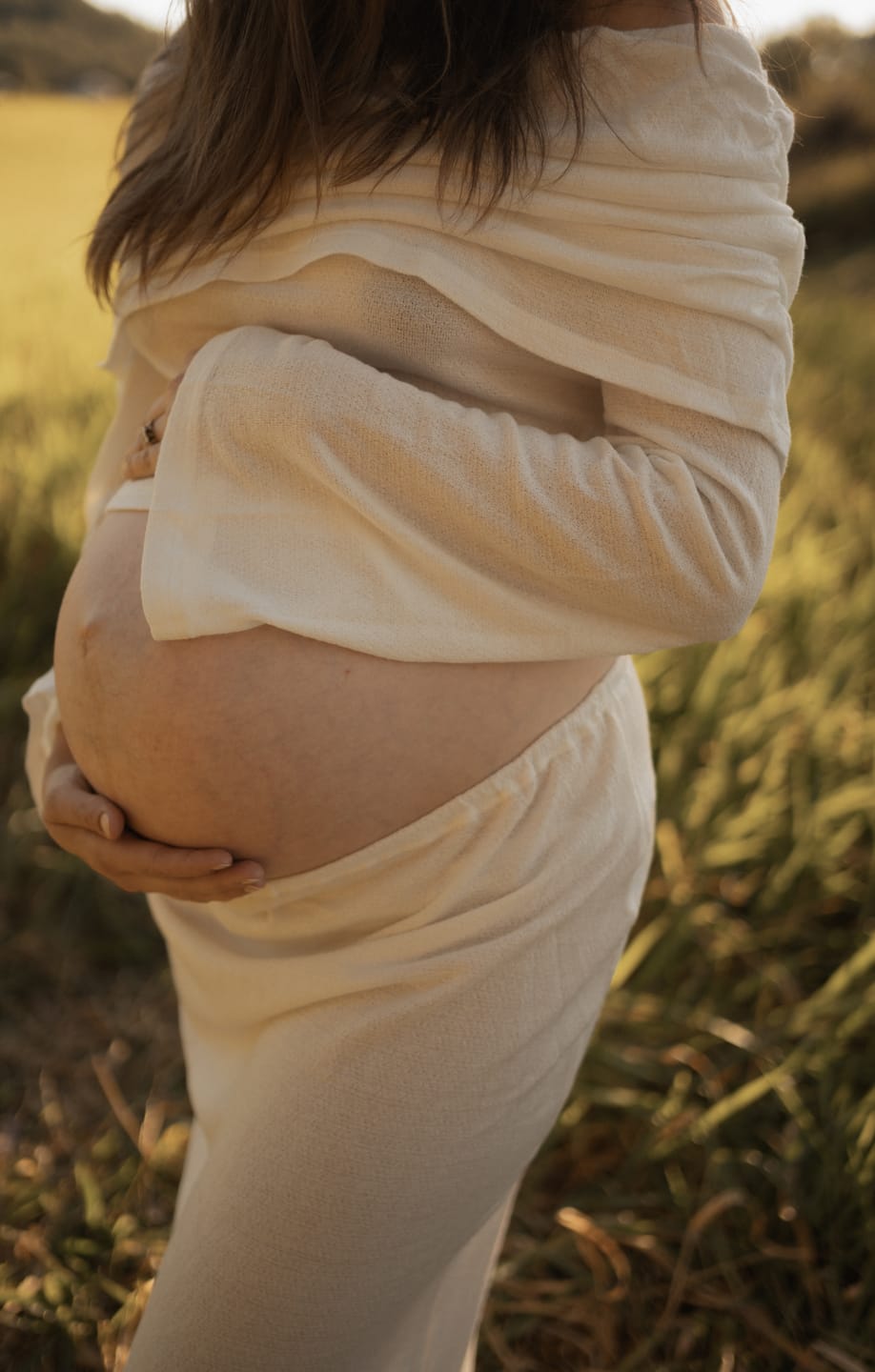 Customer photo review of Ophelia 2 piece Maternity Photoshoot  White Knit Set
