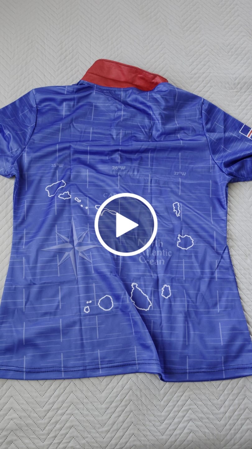 Customer video review of Custom Cabo Verde Football Women Polo Shirt Go Tubaroes Azuis Go - Blue LT15