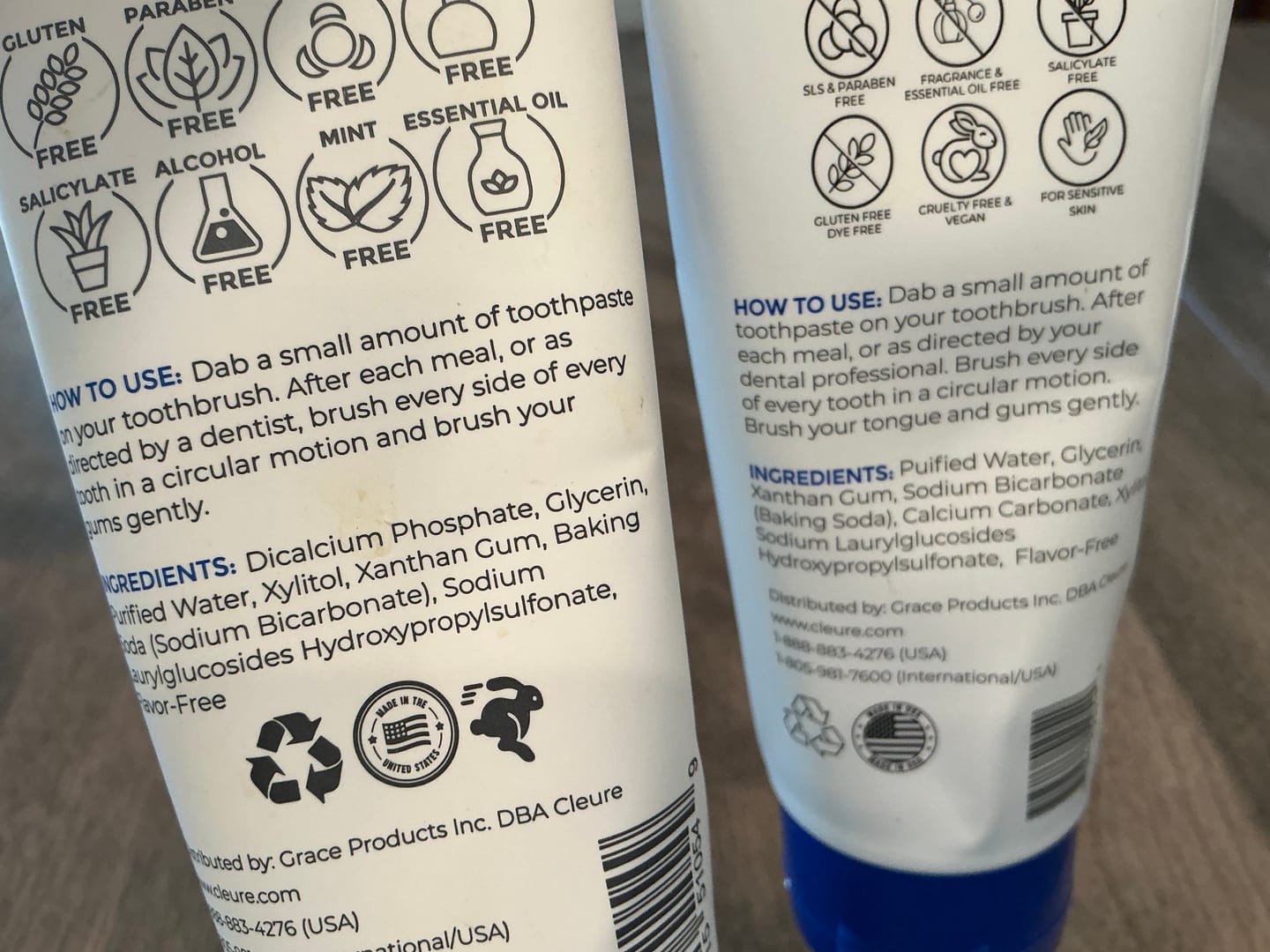 Customer photo review of Unflavored Toothpaste