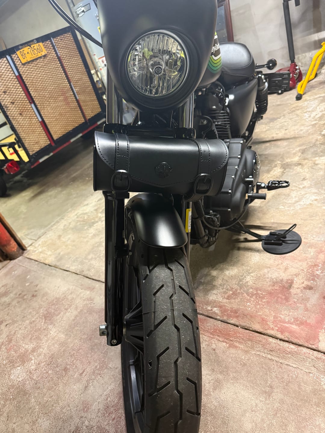 Customer photo review of 2L - Dark Age Plain Leather Motorcycle Tool Bag for Harley Davidson
