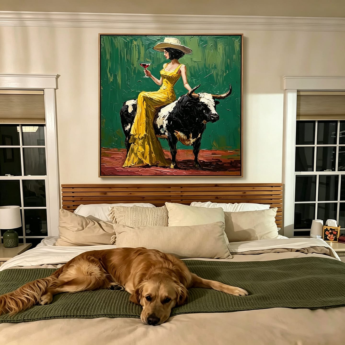 Customer photo review of Golden Poise-Bull Rider Painting