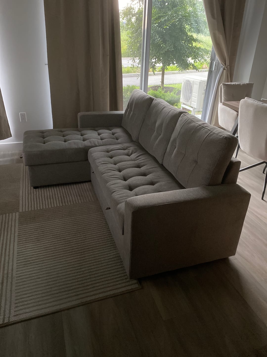 Customer photo review of LEO - Sofa lit sectionnel 90" taupe