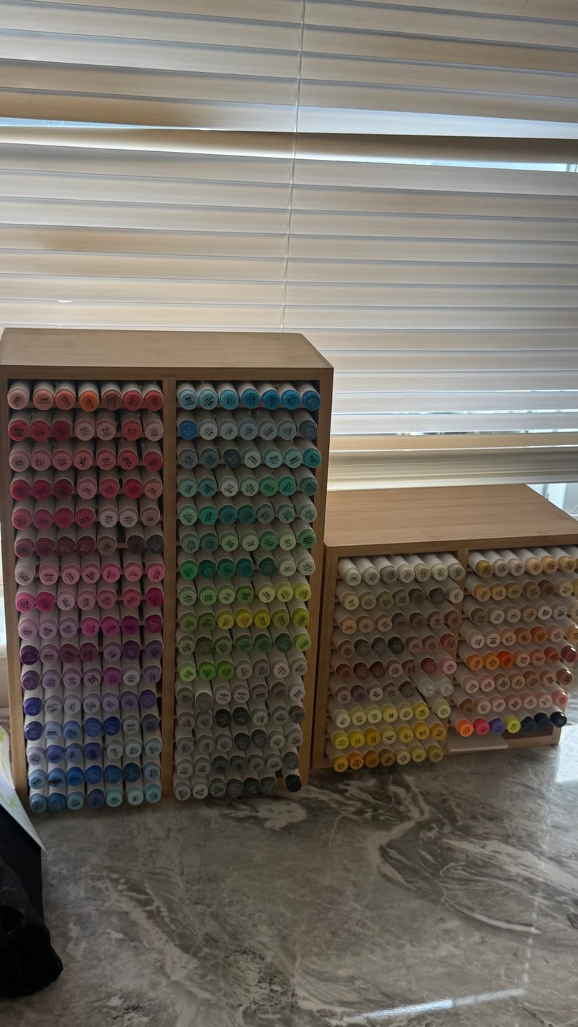 Customer photo review of Ohuhu Bamboo Marker Organizer