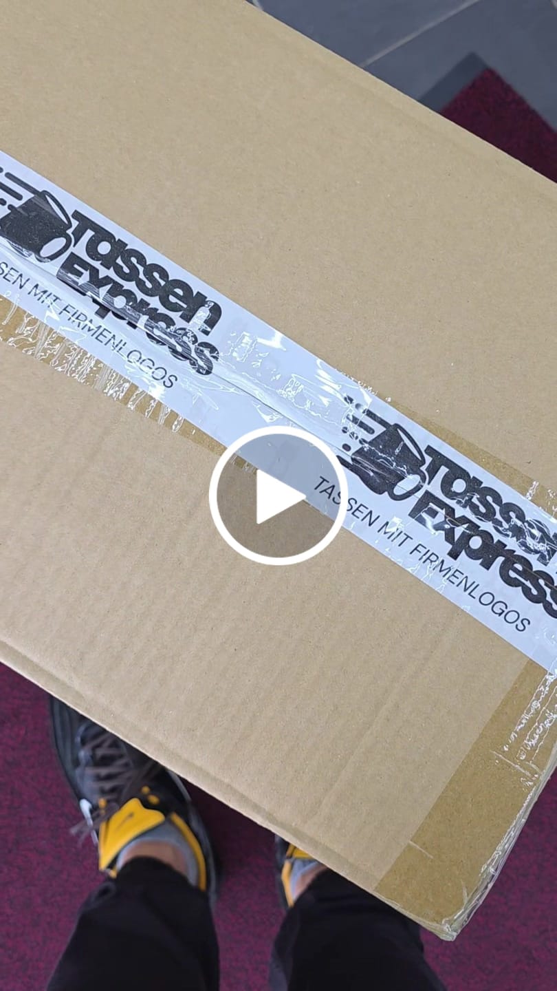 Customer video review of TassenExpress - Becher Keramik Tasse mit Logo bedruckt 325ml Firmenlogo