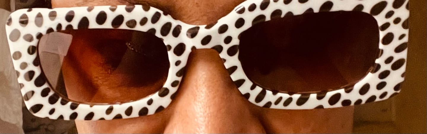 Customer photo review of Spot Me If You Can Mixed Print Sunglasses
