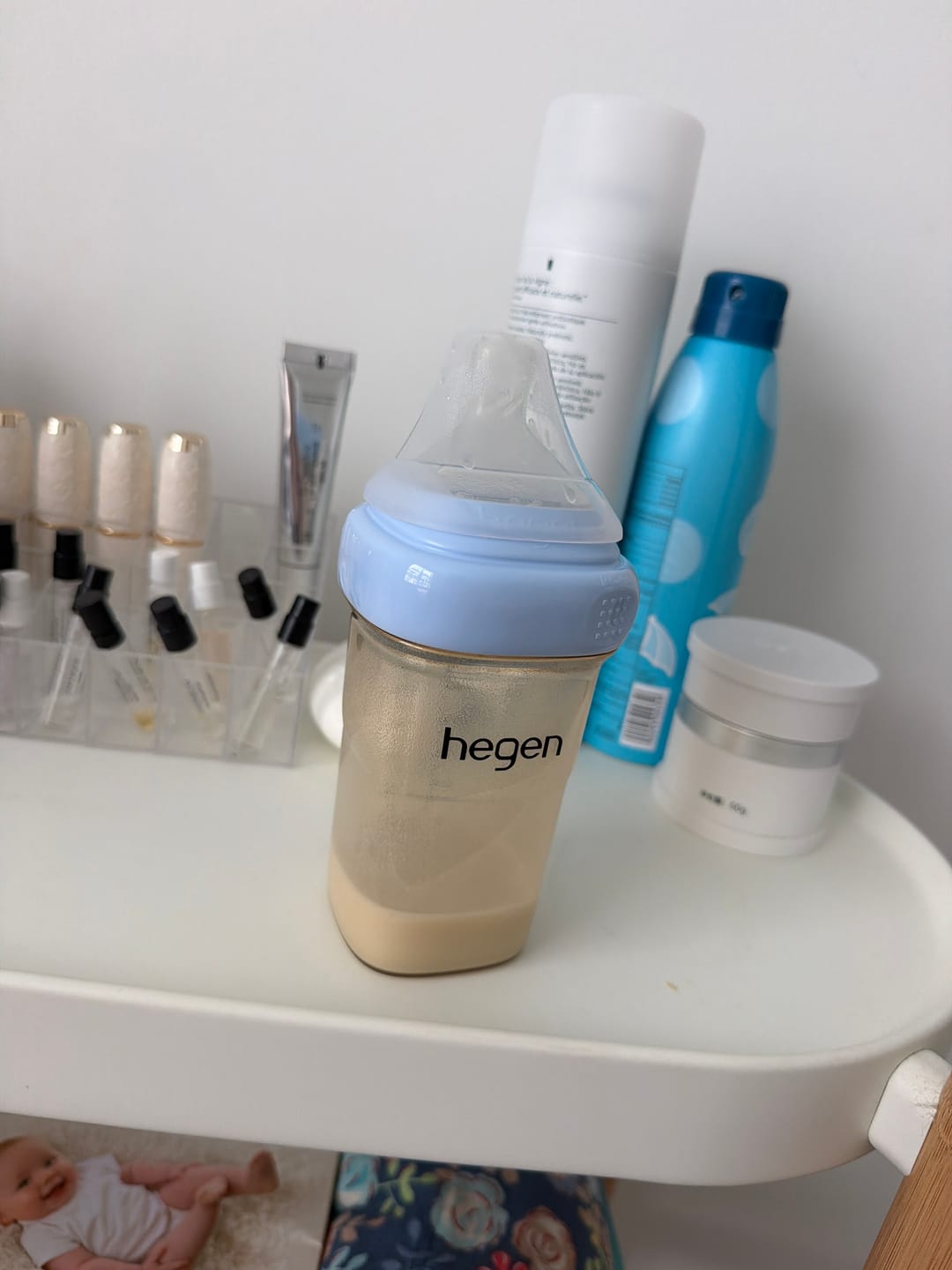 Customer photo review of Hegen PPSU Baby Bottle - 3 to 6 Months - 240ml/8oz - Blue - 2-Pack