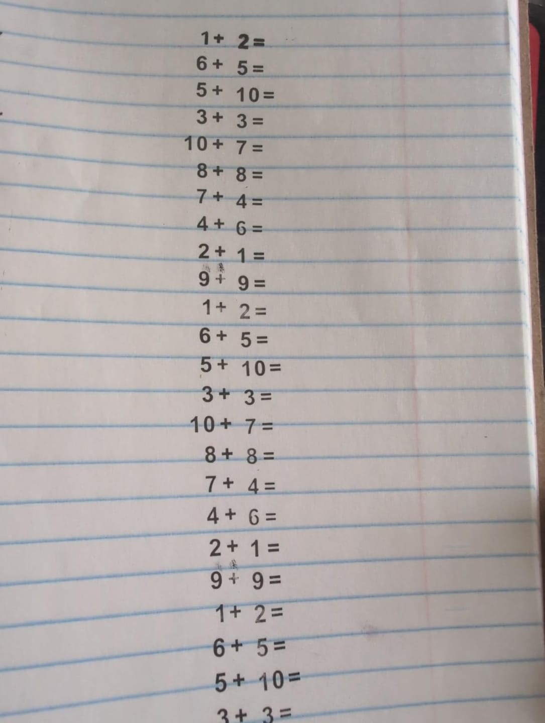 Customer photo review of Math Exercise Sum 4 in 1 Assignment Roller Stamp