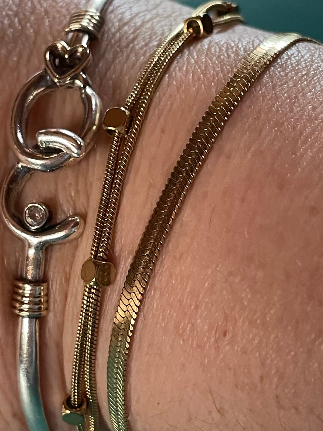 Customer photo review of Mia Layered Cube Bracelet