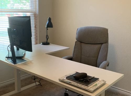 Customer photo review of Homrest Ergonomic Reclining  Massage Office Chair with Breathable Fabric Light Gray