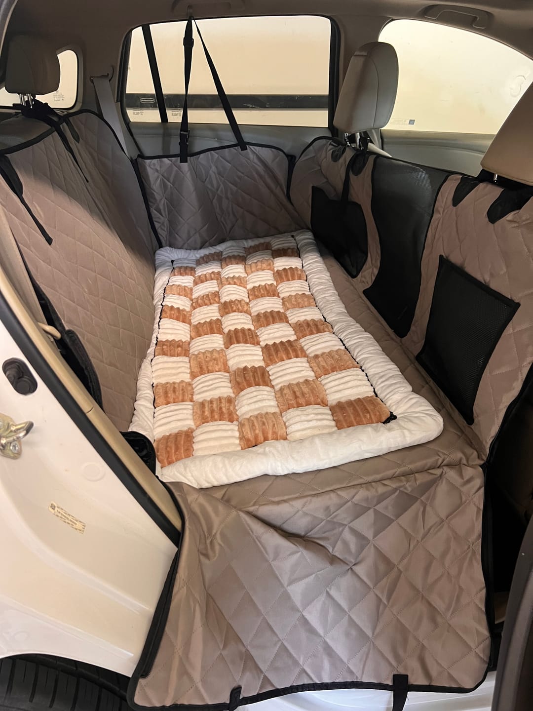 Customer photo review of Team K9® Plush Backseat Dog Bed (Fits Seat Cover)