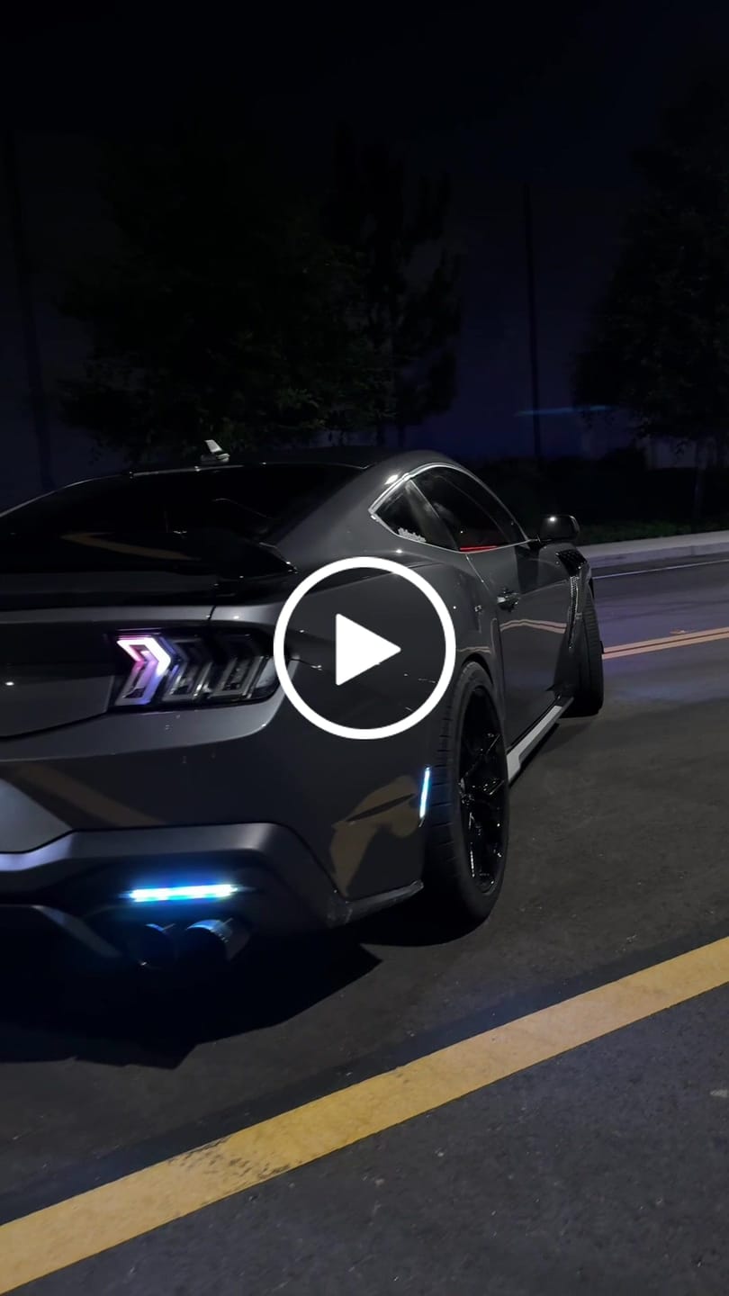 Customer video review of 2024-2026 Mustang S650 RGB Bluetooth Dynamic Animation LED Side Markers w/ Rear Diffuser Reflector 6pc Kit