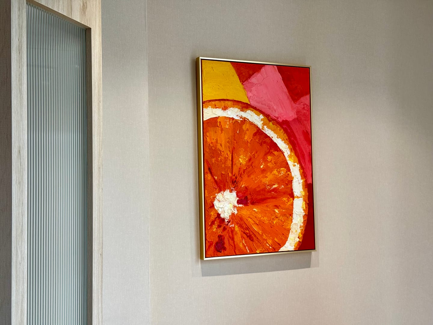 Customer photo review of Citrus Burst — 3D Textured Orange Slice Oil Painting, Colorful Abstract Kitchen Wall Art