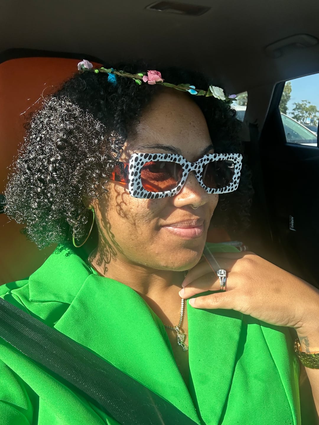 Customer photo review of Spot Me If You Can Mixed Print Sunglasses