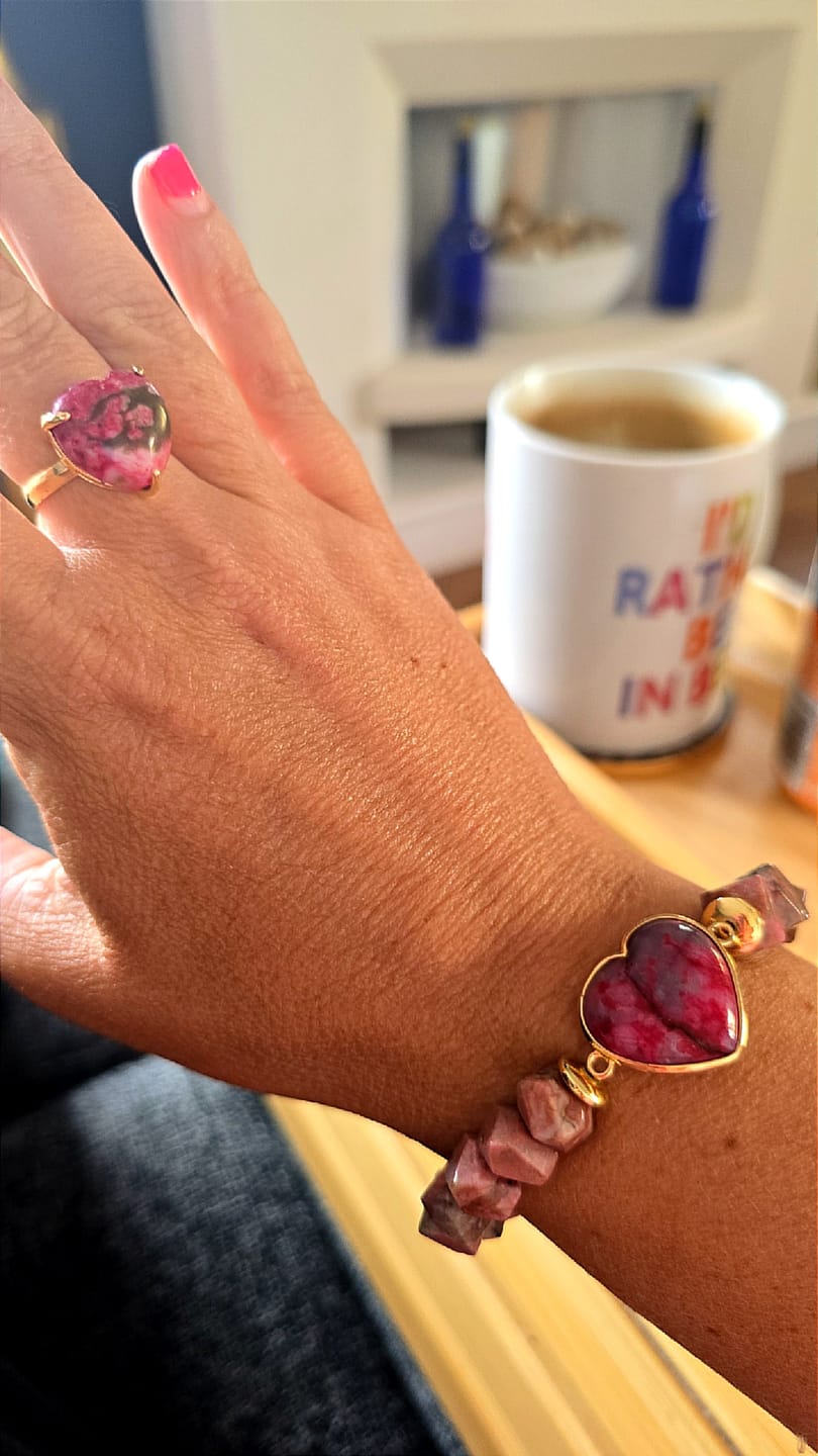 Customer photo review of Natural Heart Shaped Stone Ring