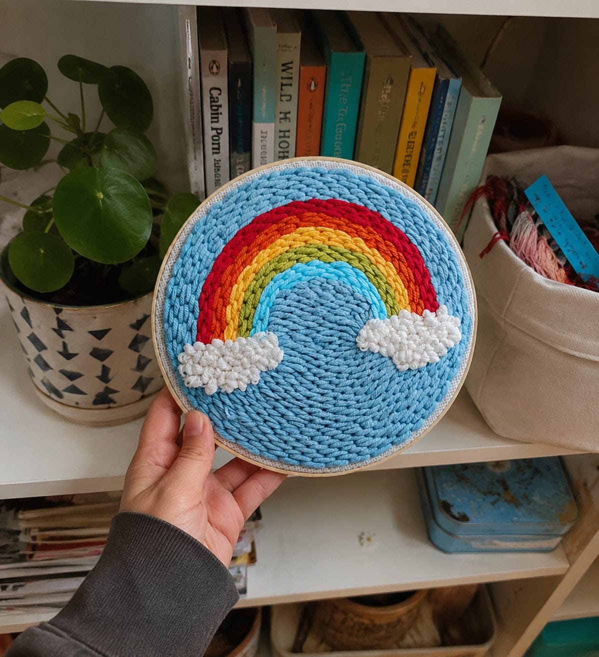 Customer photo review of Punch Needle Kit - Magnificent Rainbow in the Blue Sky