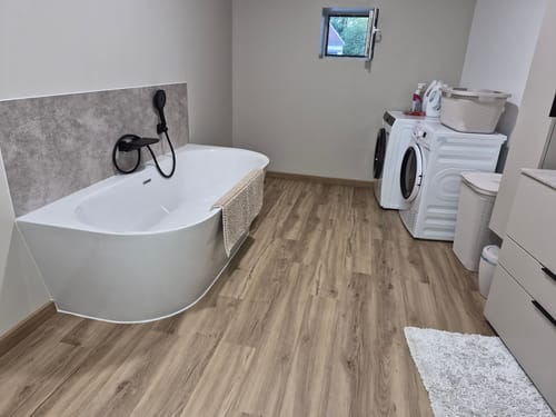 Customer photo review of Panneau Mural PVC Beige Gris Valencia 260 x 120 CM