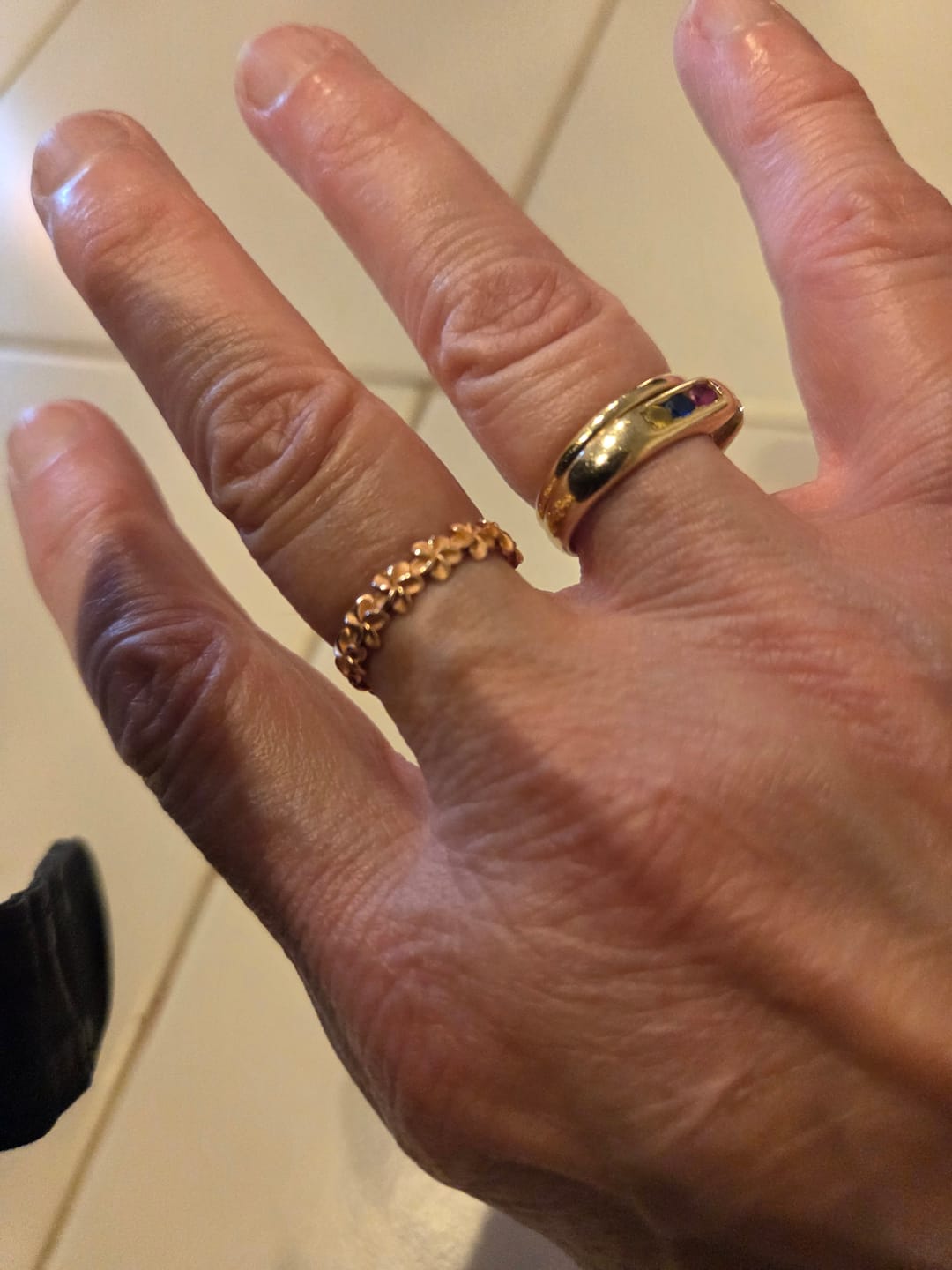 Customer photo review of Hawaiian Plumeria Flower Lei Band Ring - 925 Sterling Silver