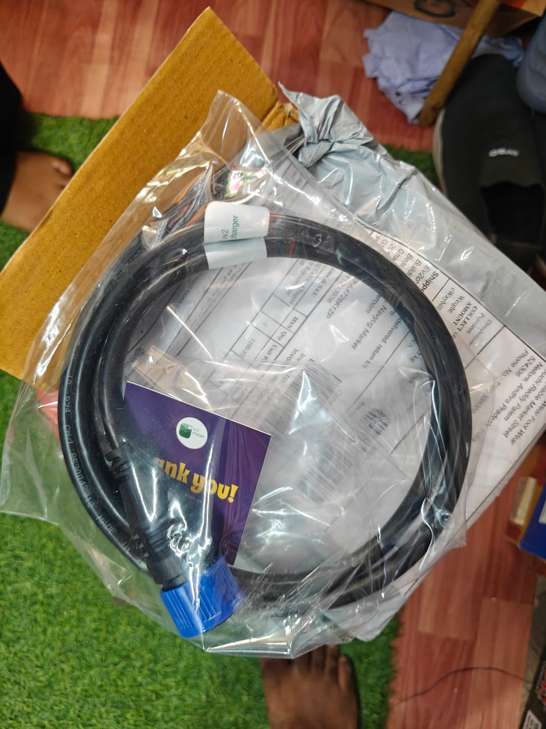 Customer photo review of TVS iQube Charging Cable - Chagori Male CAN 6-Wire 4ft Replacement
