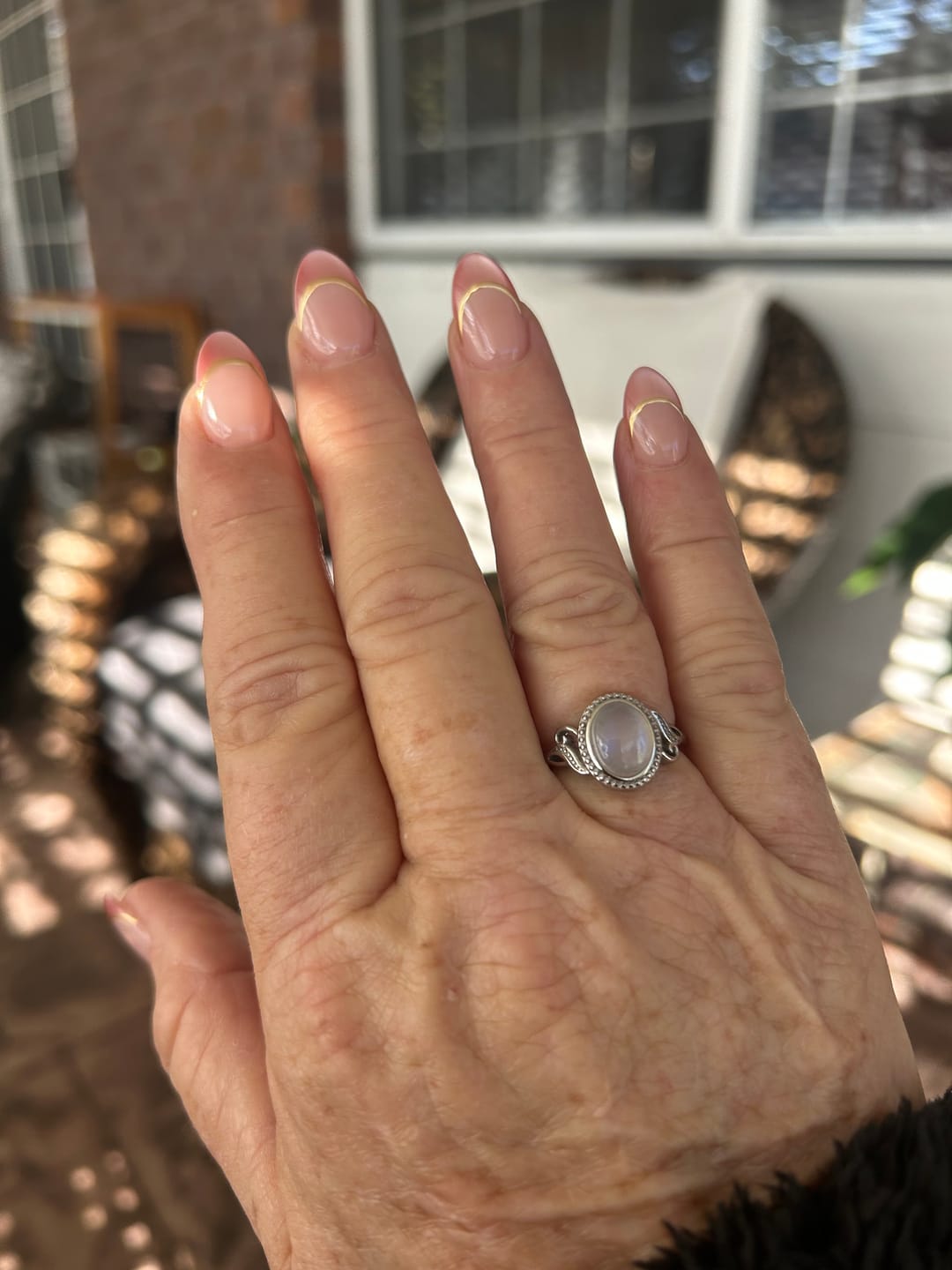 Customer photo review of Retro Vibes Moonstone Ring