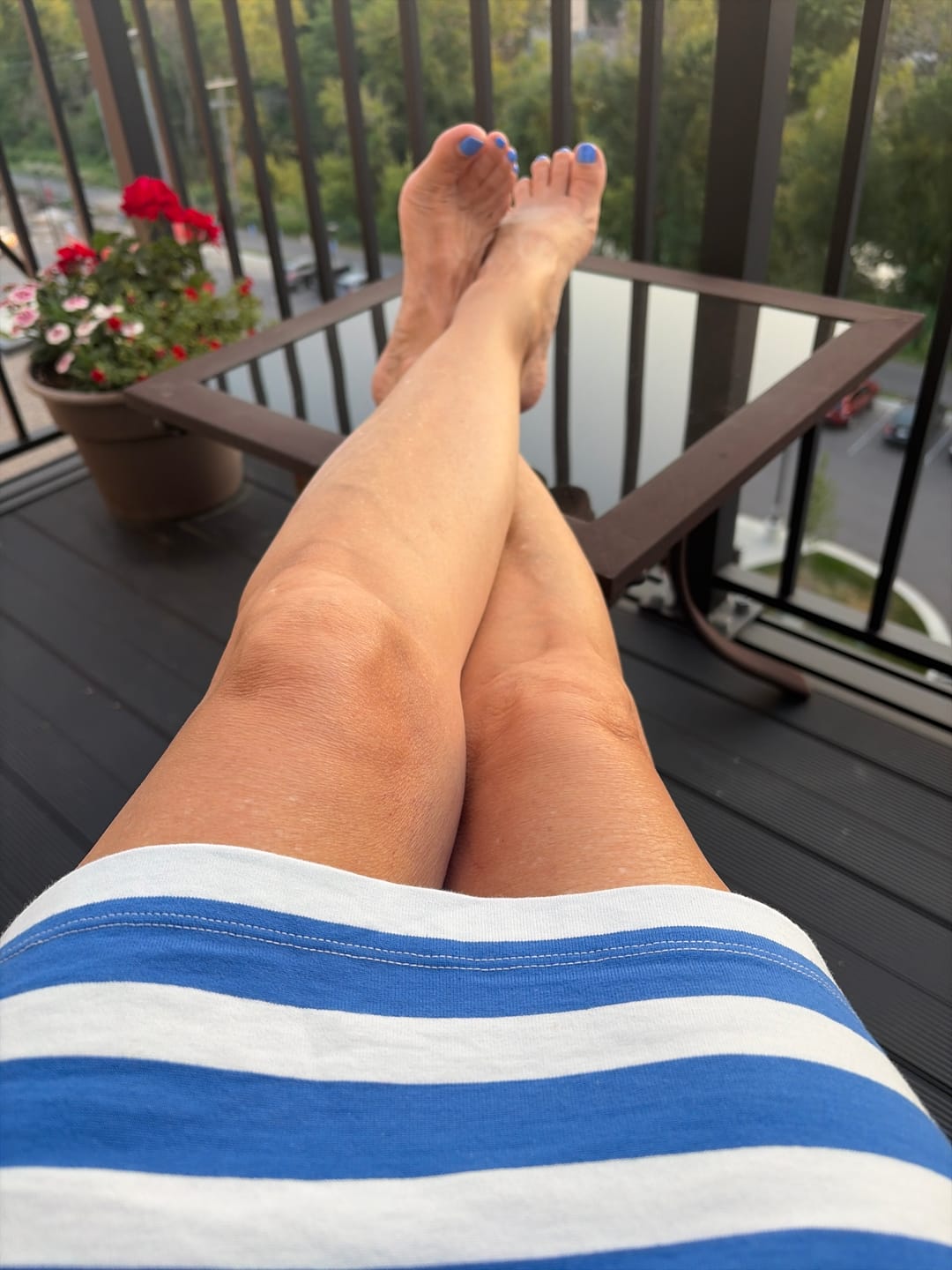 Customer photo review of Toni Knit Striped Polo Dress