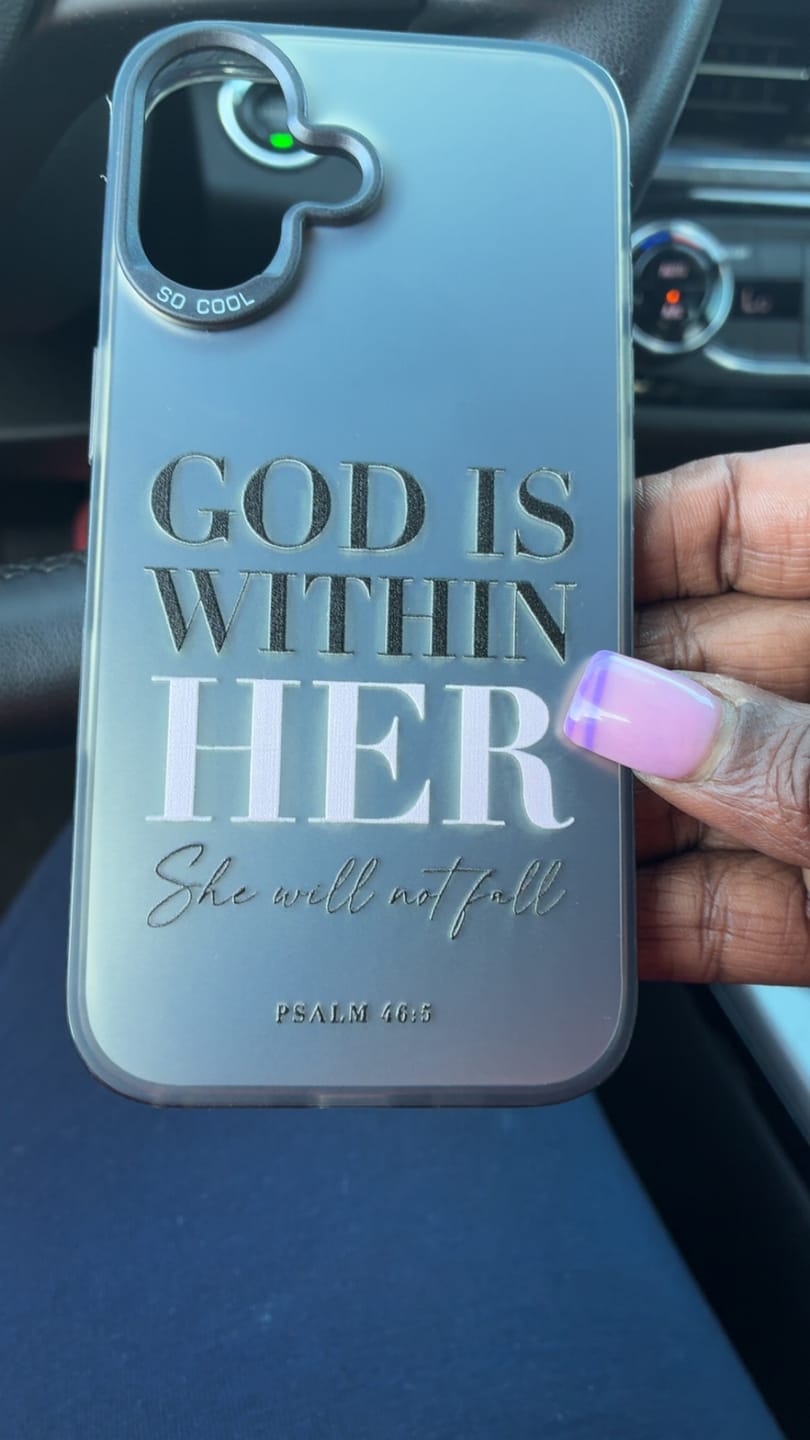 Customer photo review of Christianartworkshop Spiritual Assurance Phone Case: Psalm 46:5 & Faith Symbol for Daily Use