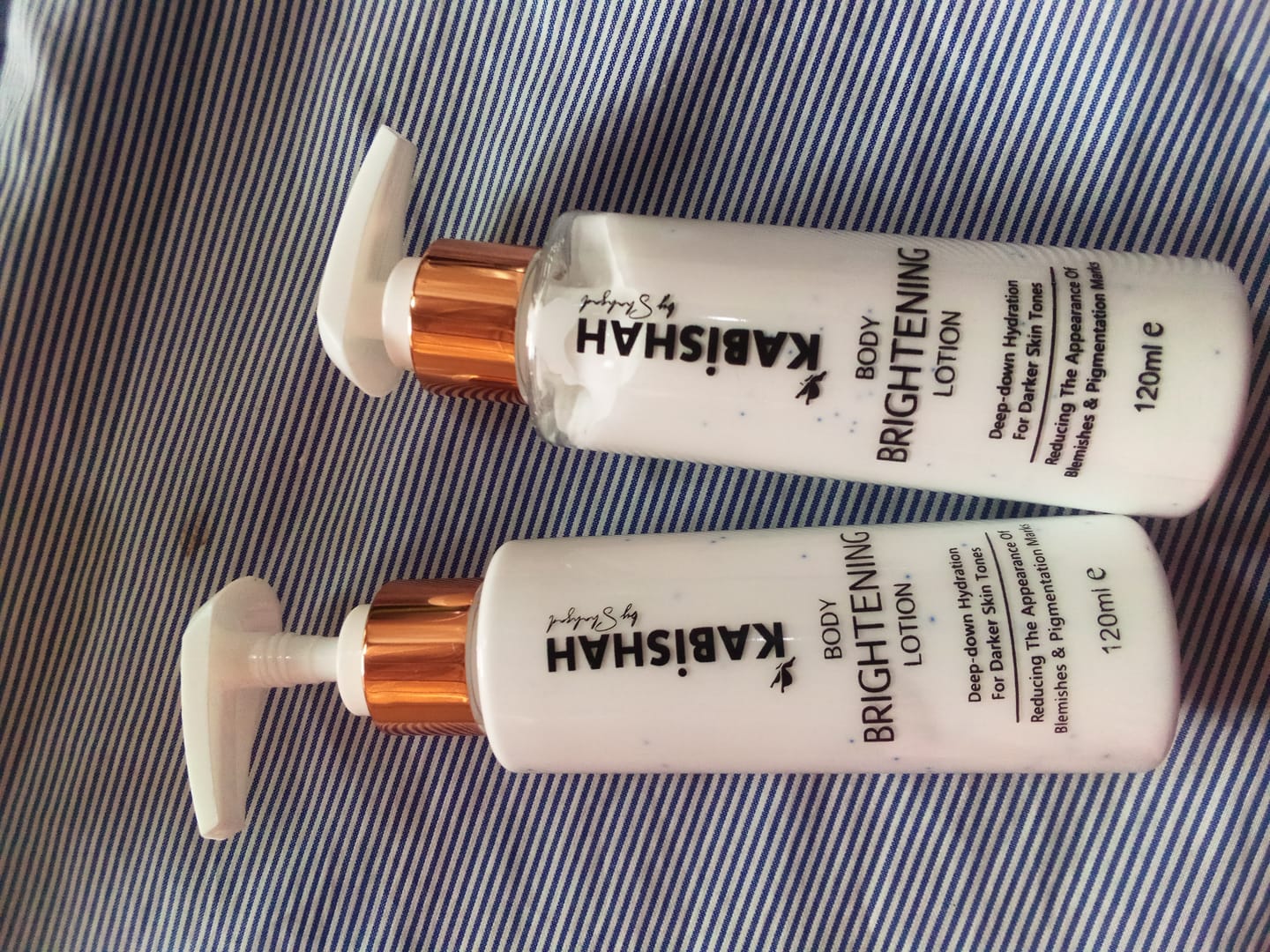 Customer photo review of DazzleSkin Body Hydrating Lotion Double Pack