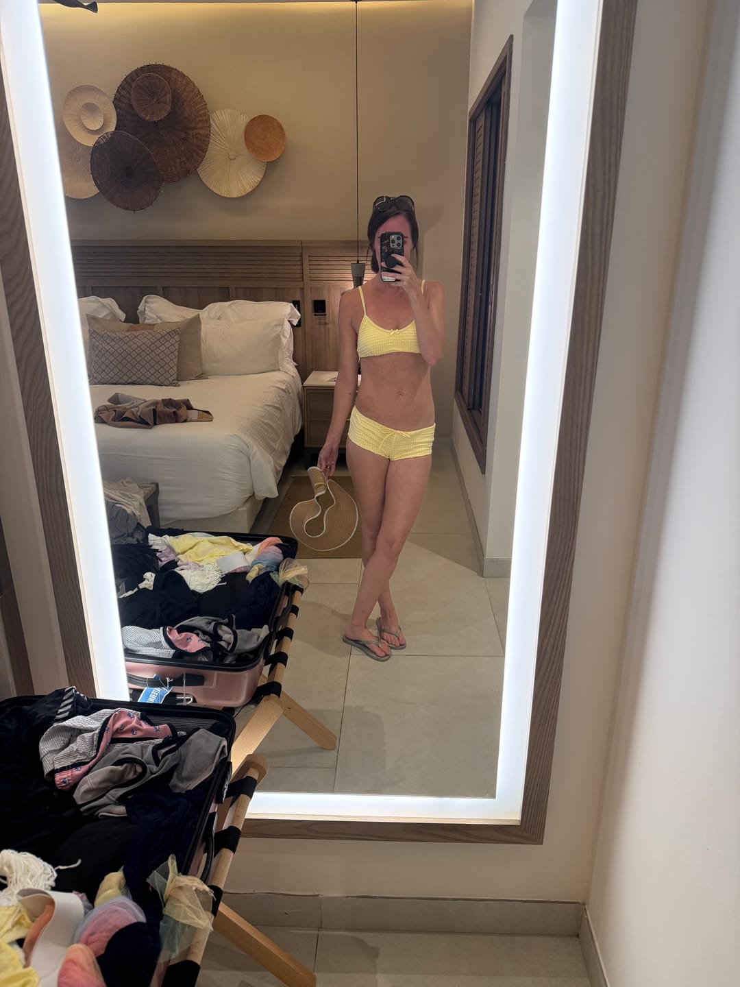 Customer photo review of Seamolly Gingham Textured Bowknot Bralette Boyshorts Bikini Set